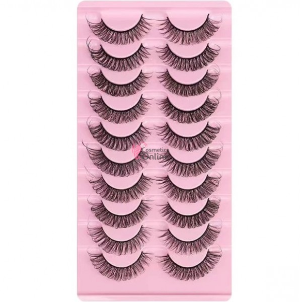 Gene false tip banda 3D, 10 perechi Russian Strip Lashes DD Cod 3DDH06-05-10